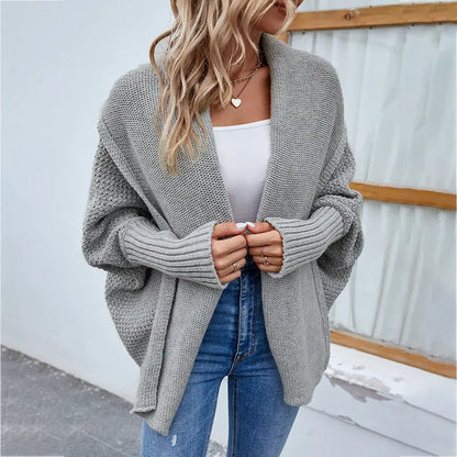 Cardigan long manches chauve souris élégant pour femme