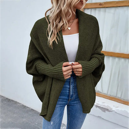 Cardigan long manches chauve souris élégant pour femme