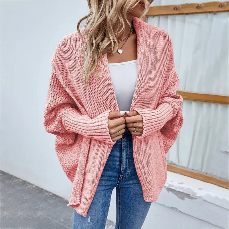 Cardigan long manches chauve souris élégant pour femme