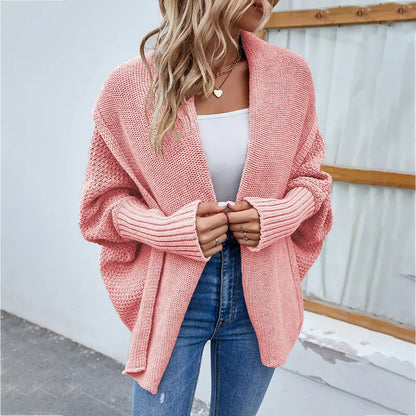 Cardigan long manches chauve souris élégant pour femme