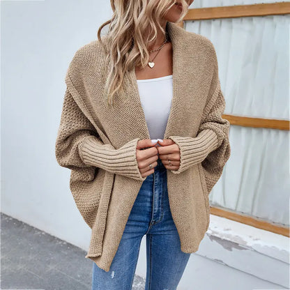 Cardigan long manches chauve souris élégant pour femme