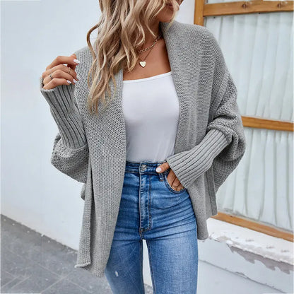 Cardigan long manches chauve souris élégant pour femme
