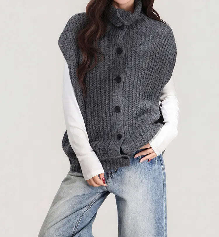 Cardigan femme taille libre en maille grise confortable – secretbombe