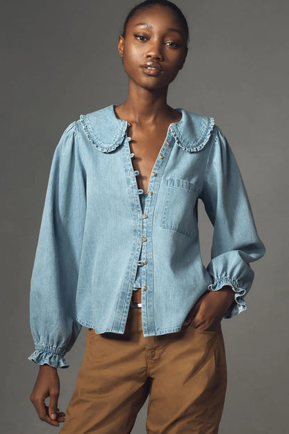 Chemise denim femme coupe fluide style urbain chic SecretBombe