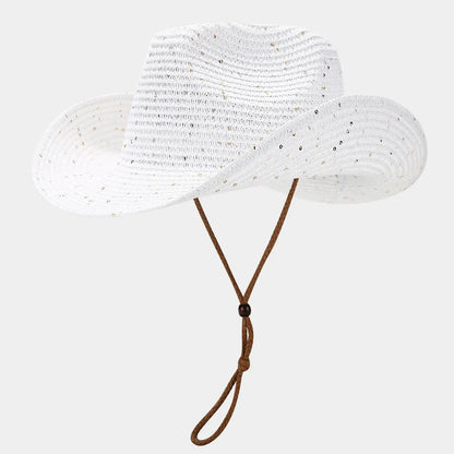 Chapeau cowboy femme blanc respirant protection soleil SecretBombe