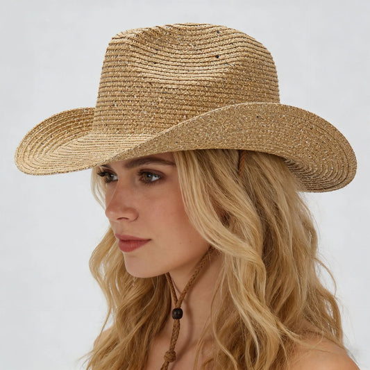Chapeau cowboy femme kaki léger respirant été SecretBombe