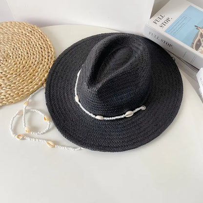 Chapeau femme noir coquillage style bohème élégant SecretBombe