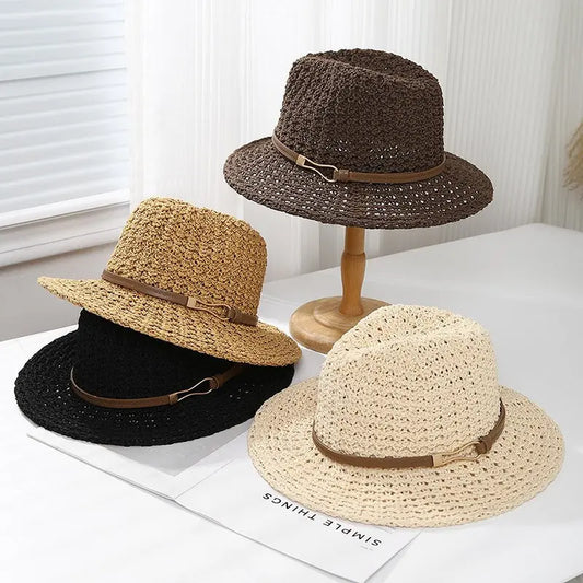 Chapeau femme paille beige élégant respirant SecretBombe