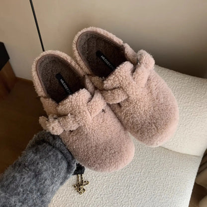Mules femme fourrées rose au style cosy chic – SecretBombe