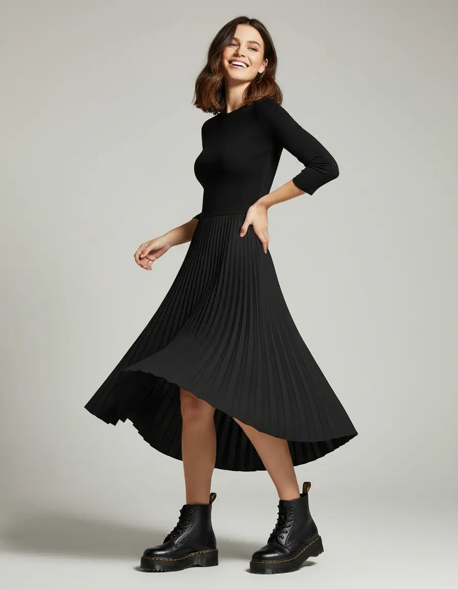 Chaussures noires SecretBombe, style Martens, lookbook fashion européen, élégantes et tendance pour femme