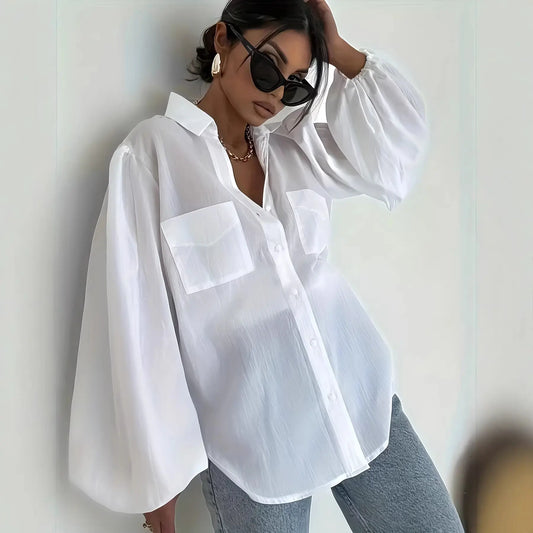 Chemise élégante pour femme à col classique, plusieurs coloris disponibles - SecretBombe.