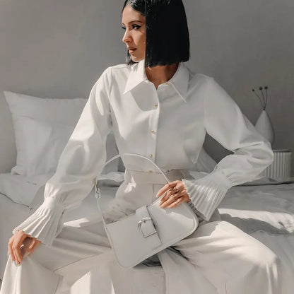 Top femme manches évasées effet cloche, tissu léger et confortable