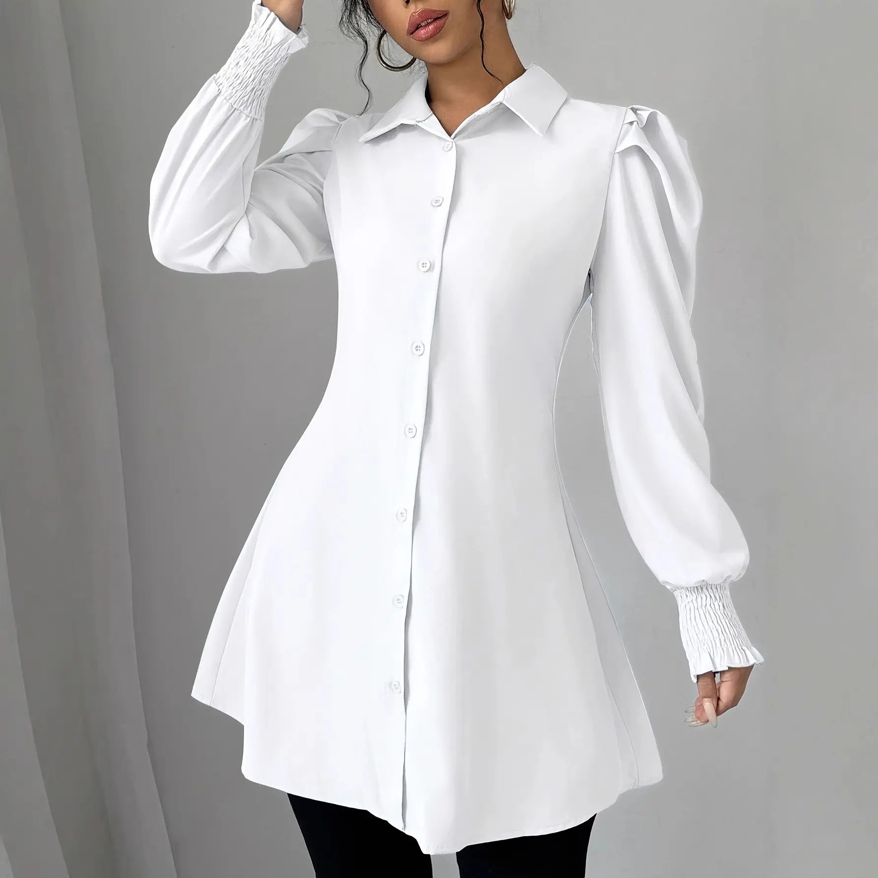 Robe chemise blanche femme style chic et moderne – SecretBombe