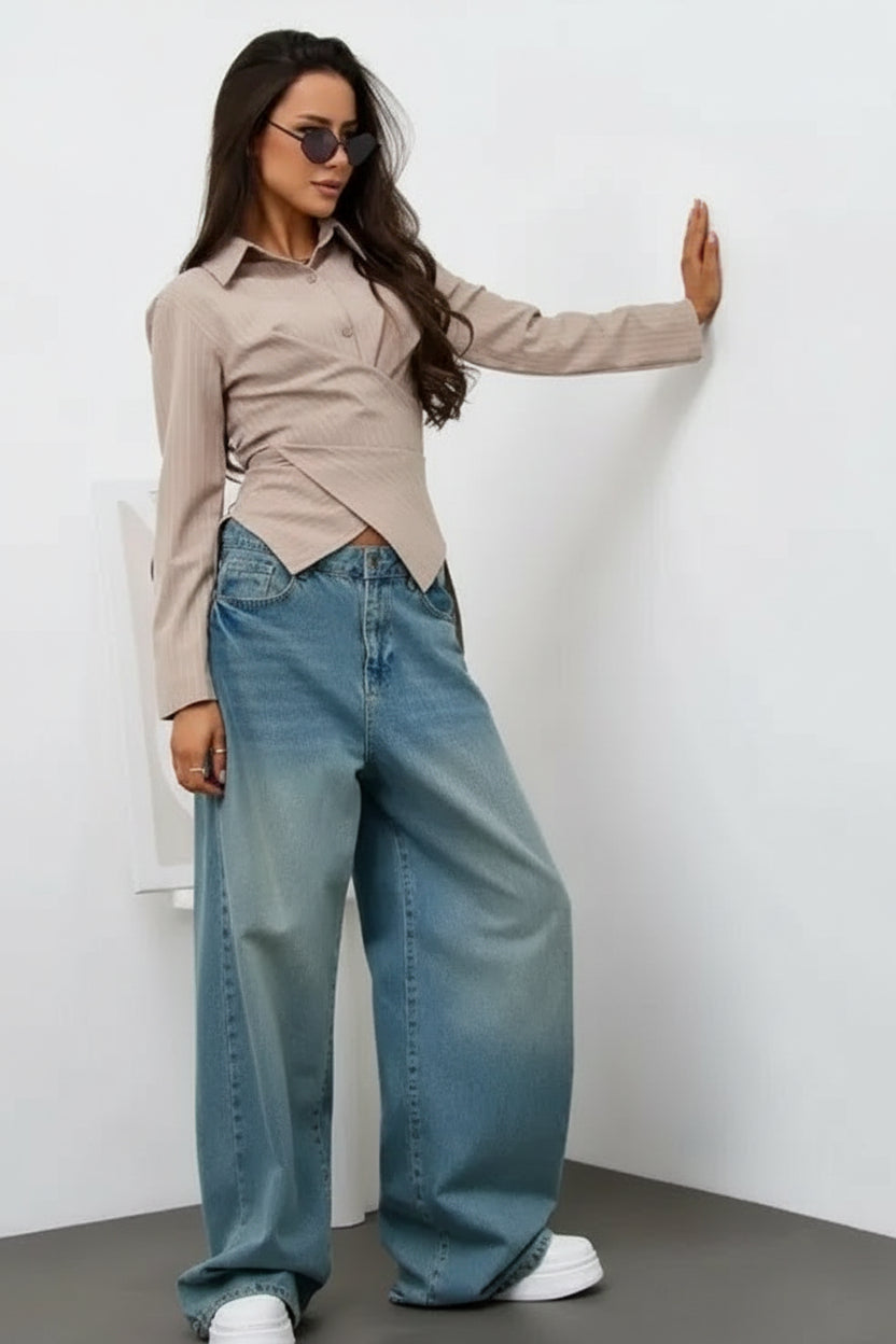 La Chemise Cache-Cœur Rayée Cintrée – Style Chic et Slim SecretBombe