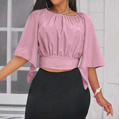 Chemisier femme coloris rose  coupe ample style OL - SecretBombe