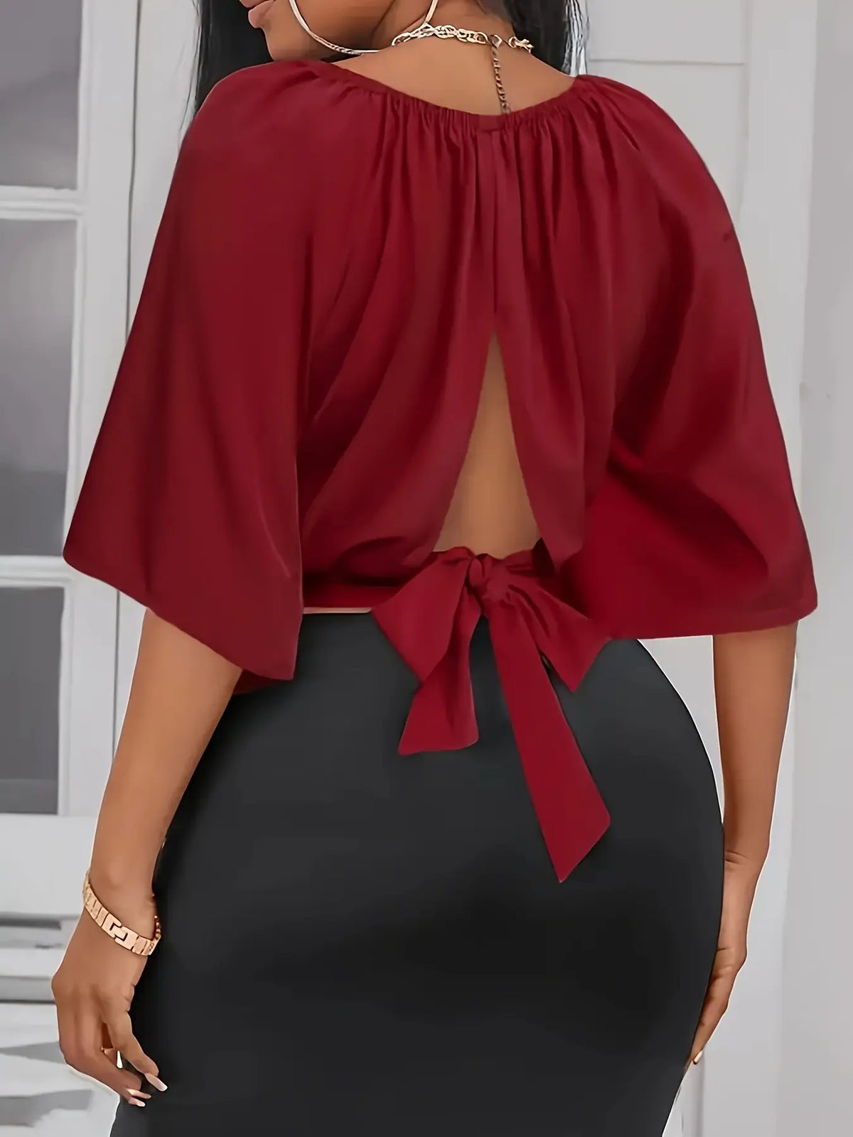 Chemisier femme coloris Bordeaux casual chic idéal pour le bureau - SecretBombe