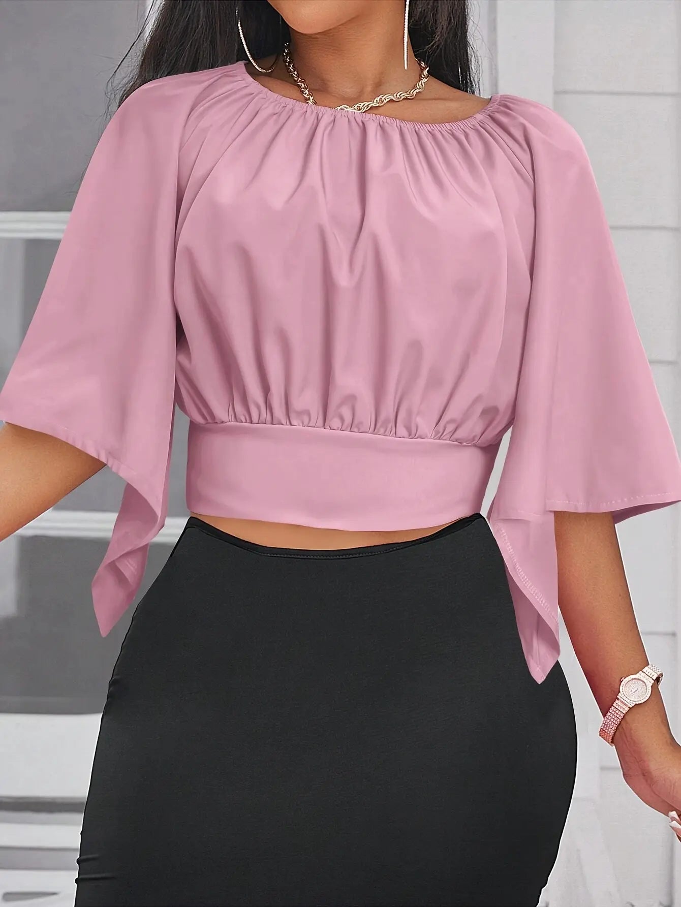 Chemisier femme grande taille XXL coupé ample 100 % polyester - SecretBombe