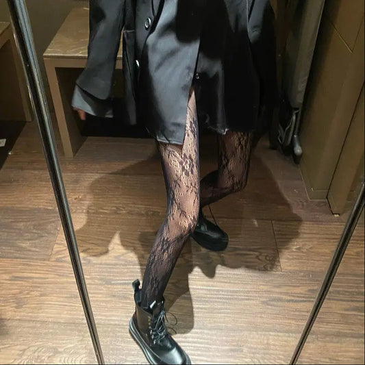 Collant dentelle noir femme SecretBombe look chic et féminin