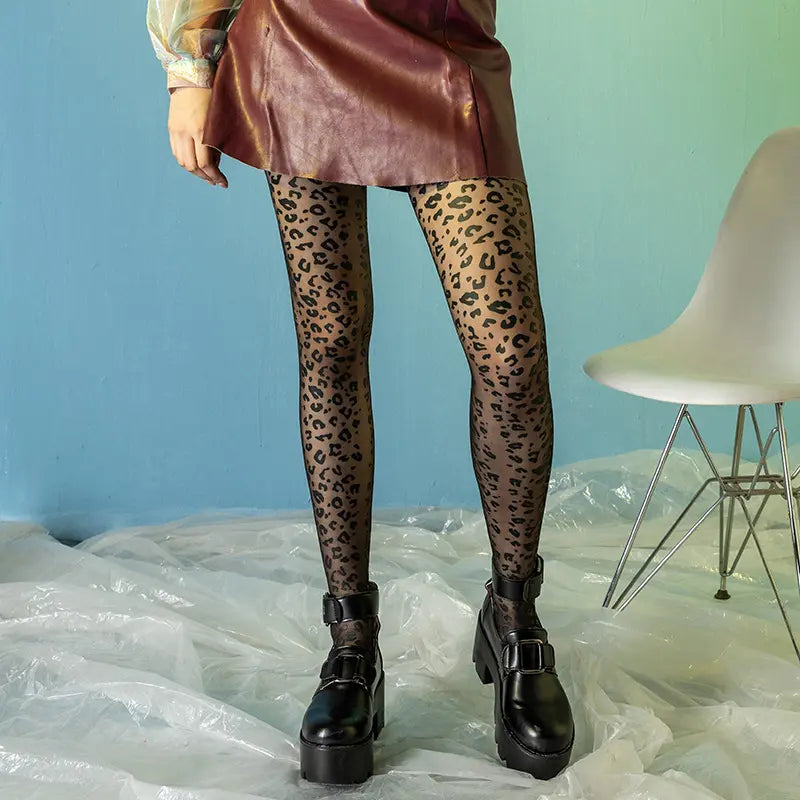 Collant ultra-fin léopard noir femme SecretBombe effet invisible shaping look chic et élégant