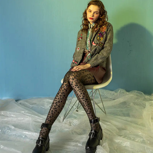 Collant ultra-fin léopard noir femme SecretBombe effet invisible shaping look chic et élégant