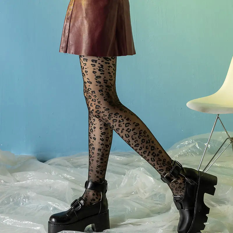 Collant léopard noir SecretBombe accessoire mode femme tendance pour style élégant et moderne