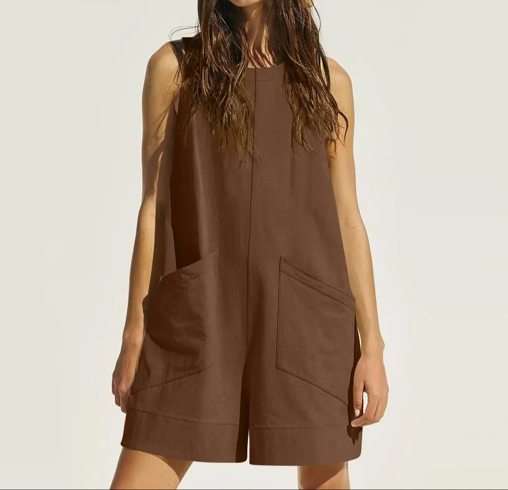 Combi-short femme pour journées détente, coton doux et confortable