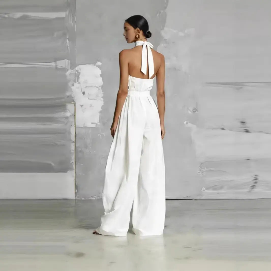 Combinaison pantalon blanche élégante pour femme SecretBombe