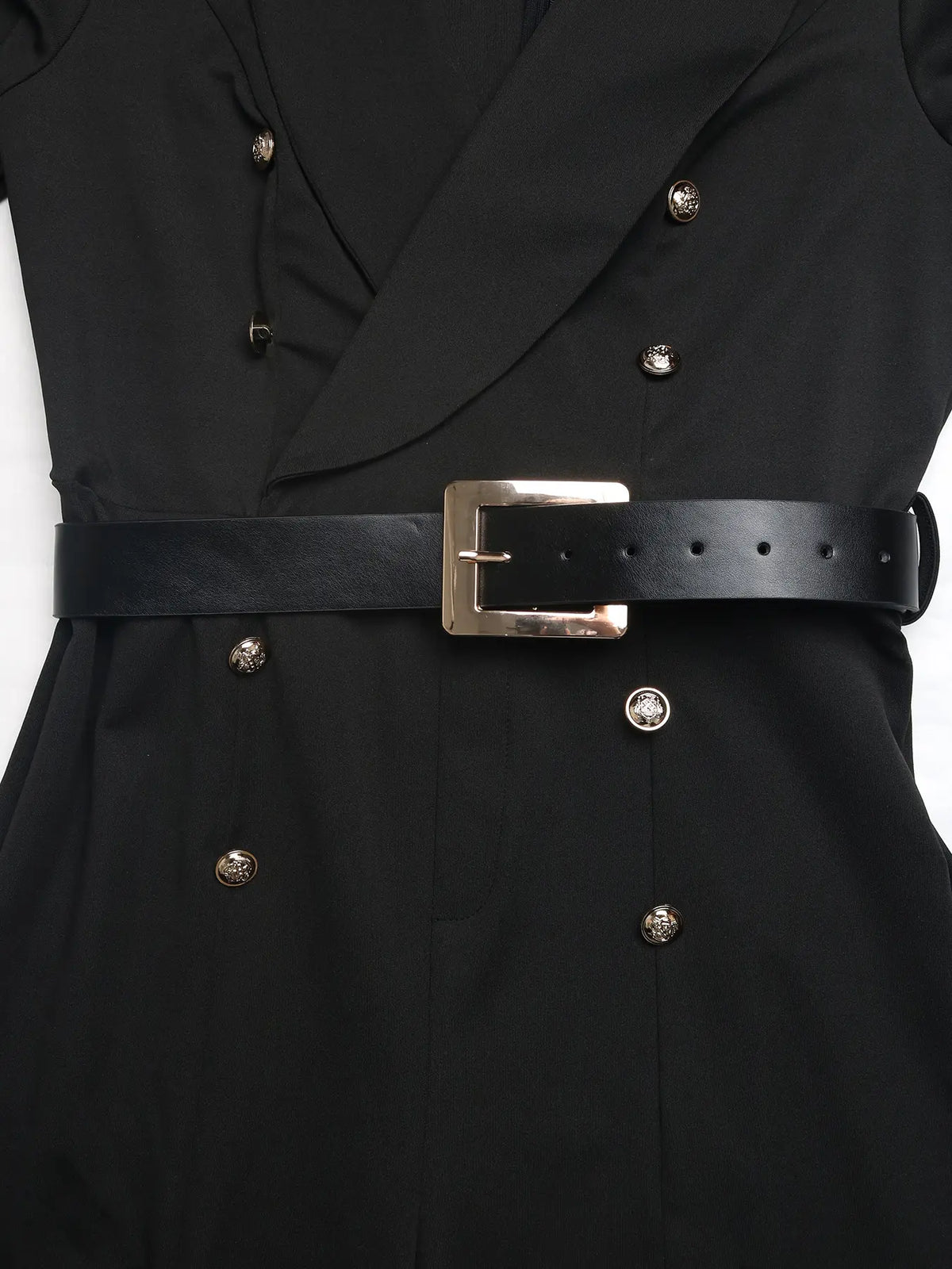 Combinaison femme noire à manches longues et taille ceinturée SecretBombe