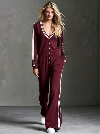 Combinaison pantalon femme bordeaux à manches longues SecretBombe