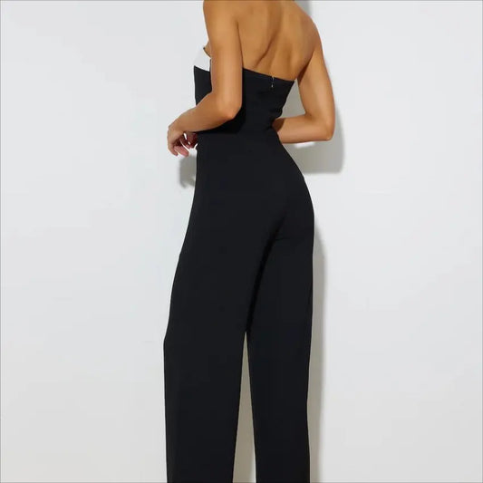 Combinaison pantalon large taille haute élégante SecretBombe