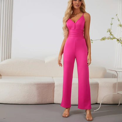 Combinaison glamour rose  pour femme élégante et moderne – SecretBombe