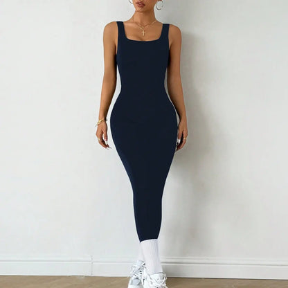 Combinaison de sport sculptante bleue, coupe ajustée et extensible