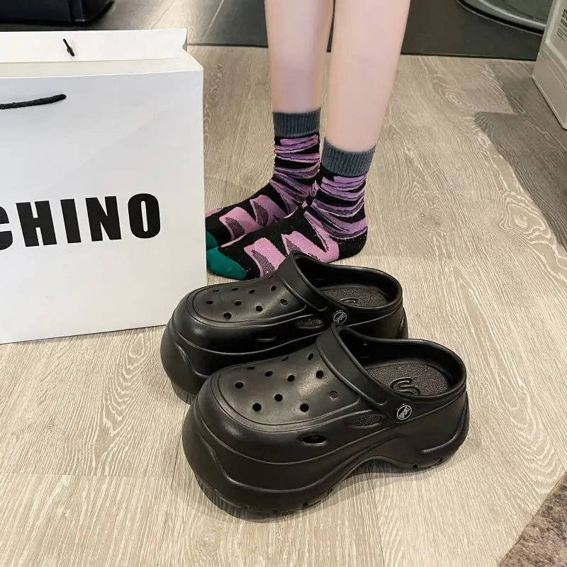 

Crocs femme ajourés plateformes noir confort optimal