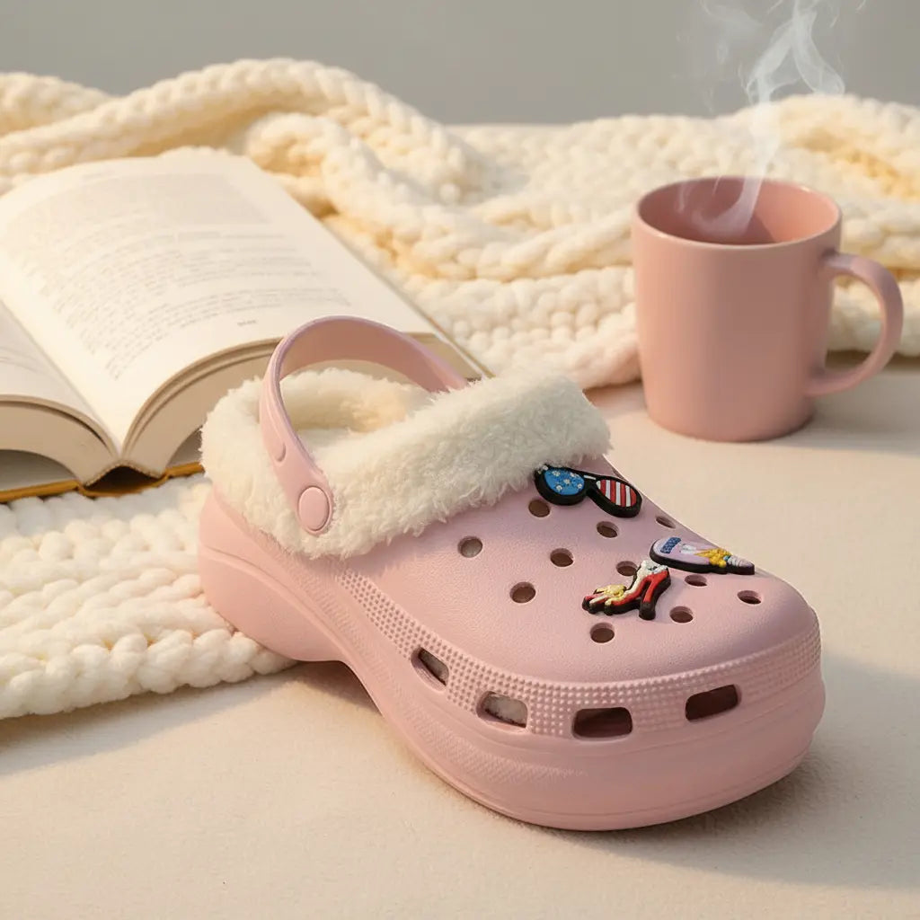 Crocs roses fourrées femme – style cocooning et doux SecretBombe
