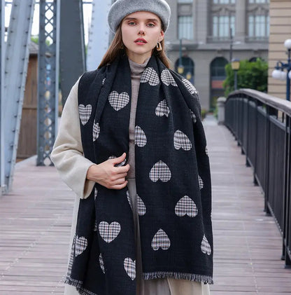 Écharpe femme quadrilatérale noire, rouge et , tissu doux en polyester, style chic et moderne, grande taille 70x190 cm, accessoire mode polyvalent pour toutes les tenues, écharpe longue tendance