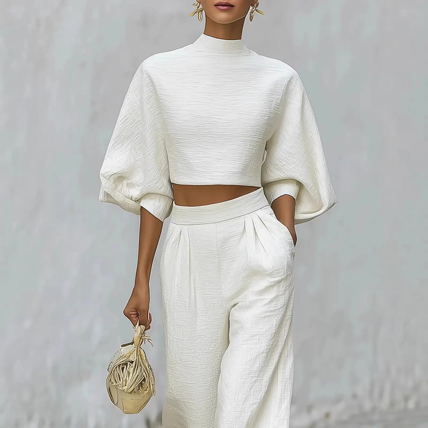 Ensemble 2 pièces blanc femme SecretBombe silhouette élégante et minimaliste