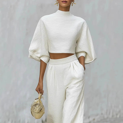 Ensemble 2 pièces blanc femme SecretBombe silhouette élégante et minimaliste