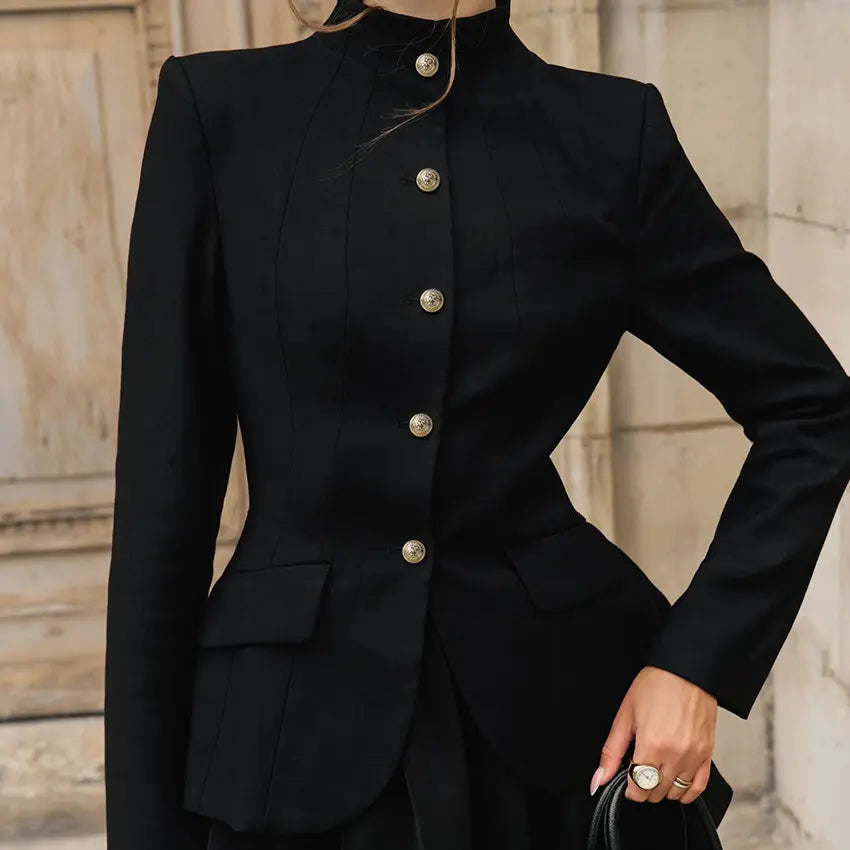 Ensemble femme noir style chic bureau blazer et jupe SecretBombe