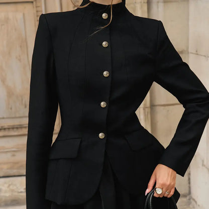 Ensemble femme noir style chic bureau blazer et jupe SecretBombe