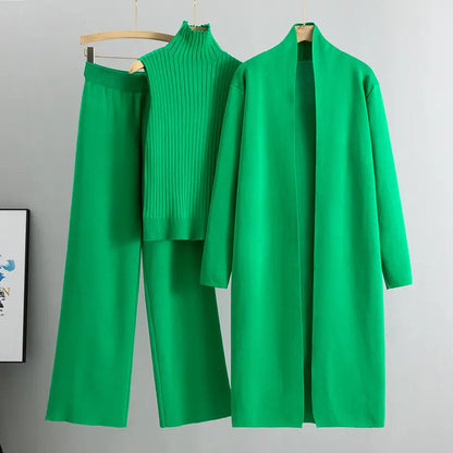 Ensemble femme chic deux pièces taille unique en couleur unie vert design épuré et sophistiqué