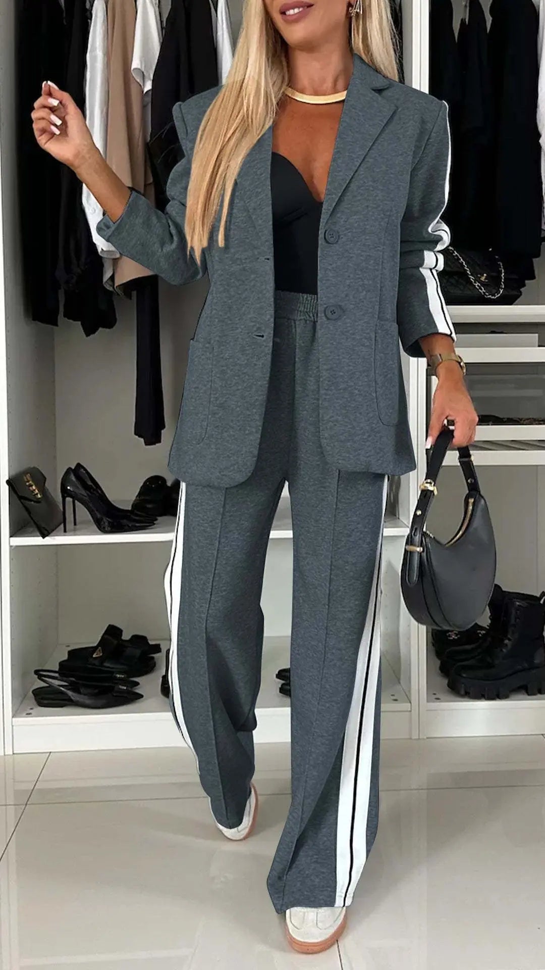 Ensemble femme chic rayures modernes SecretBombe