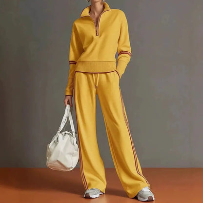 Ensemble femme jaune à coupe décontractée avec pantalon large SecretBombe