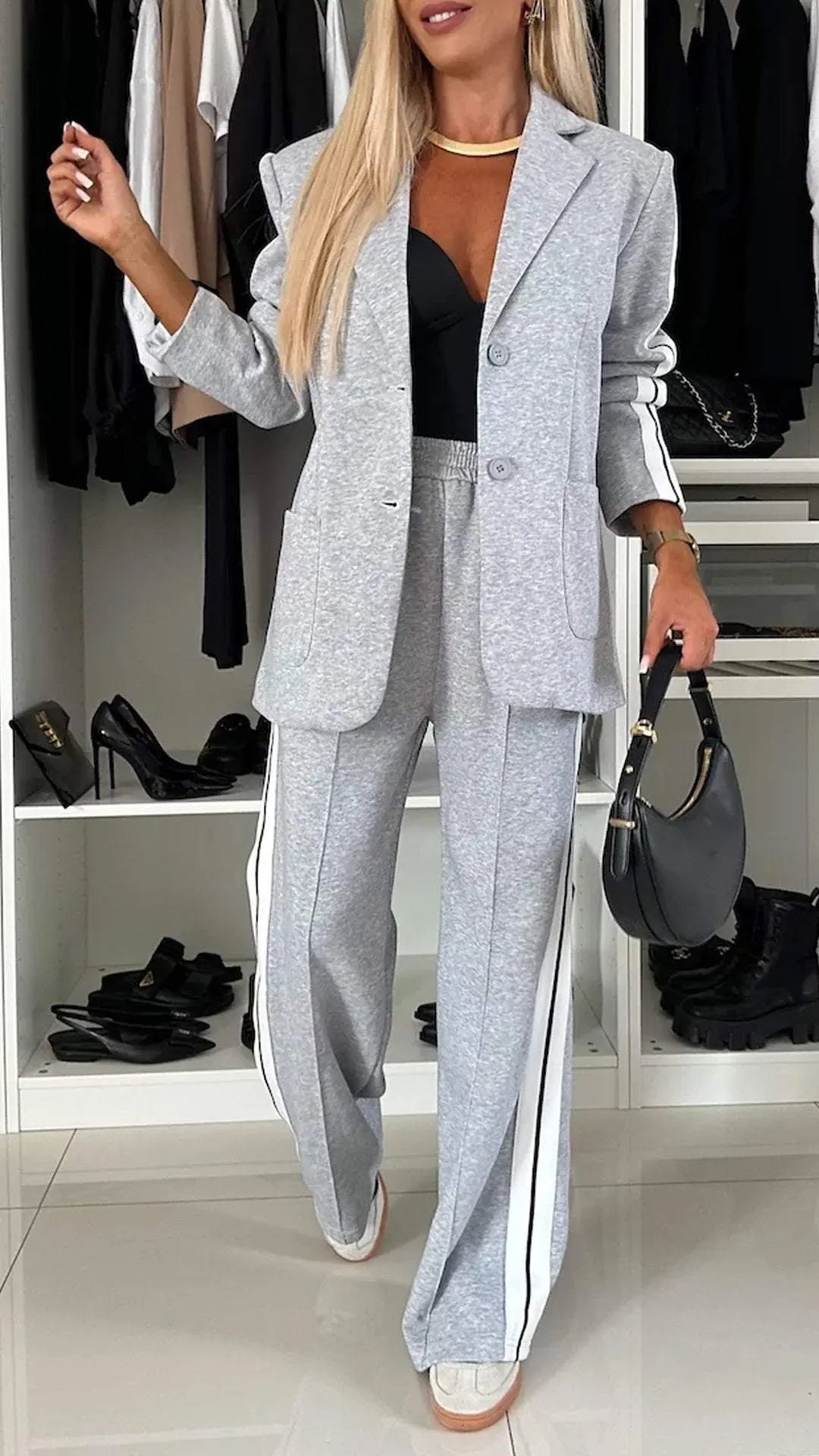 Ensemble femme raye pantalon fluide SecretBombe