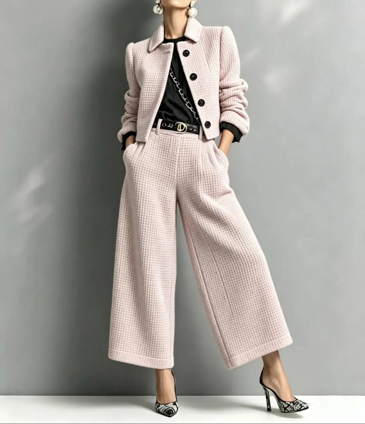 Ensemble femme veste courte et pantalon large 7/8 XS–3XL | SecretBombe