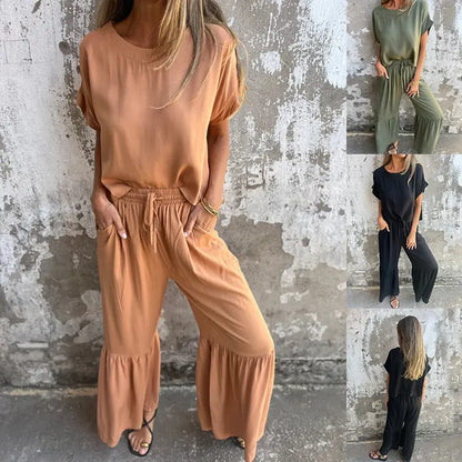 Ensemble décontracté chic femme, fluide et confortable, couleurs tendance