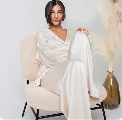 Ensemble pantalon et chemise satin femme SecretBombe