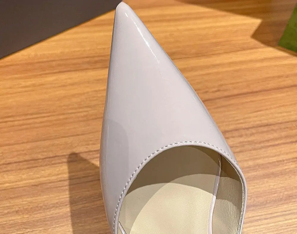 Escarpins femme nude talon aiguille 8,5 cm cuir végan vernis élégant et raffiné