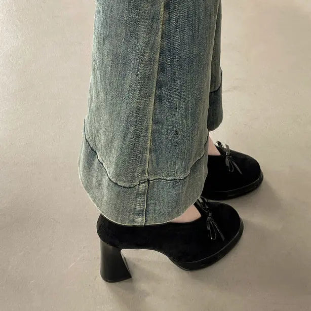 Paire d'escarpins noirs femme avec nœud décoratif SecretBombe