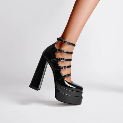 Escarpins noir vernis avec boucle chic pour femme – SecretBombe