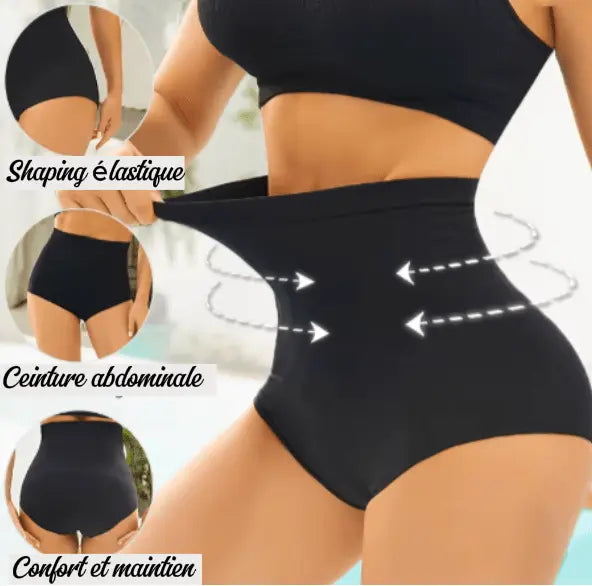 Culotte amincissante taille haute noire et nude SecretBombe